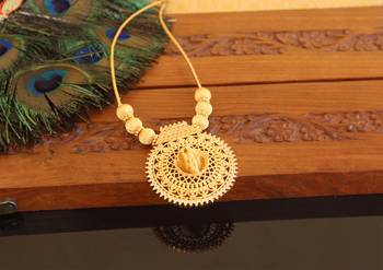 Kerala style gold plated krishna necklace 2