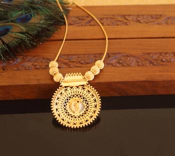 Kerala style gold plated krishna necklace 4