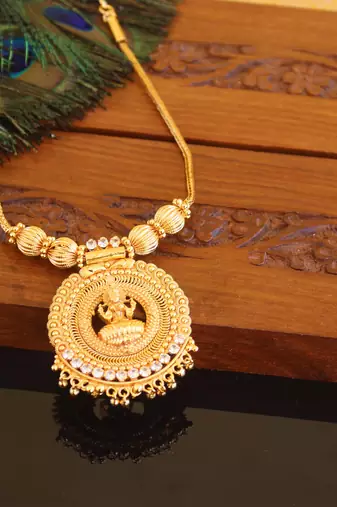 Kerala style gold plated temple necklace