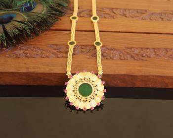 Kerala style gold plated palakka temple coin necklace 1