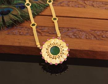 Kerala style gold plated palakka temple coin necklace 2