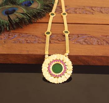 Kerala style gold plated palakka temple coin necklace 1