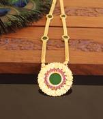 Kerala style gold plated palakka temple coin necklace