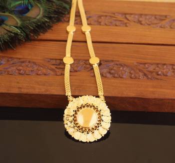Kerala style gold plated palakka temple coin necklace 4