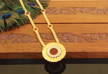 Kerala style gold plated palakka temple coin necklace 2
