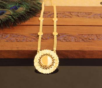 Kerala style gold plated palakka temple coin necklace 3
