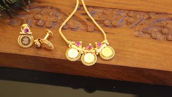 Kerala style gold plated temple necklace 3