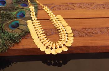 Kerala style gold plated temple coin necklace 2