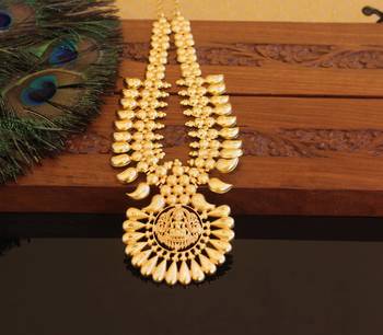 Kerala style gold plated temple mango necklace 1