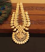 Kerala style gold plated temple mango necklace