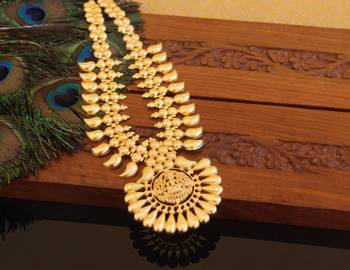 Kerala style gold plated temple mango necklace 2