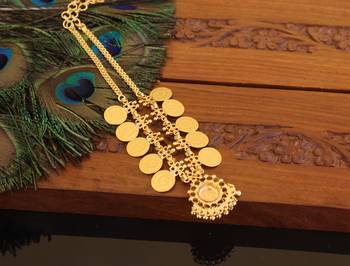 Kerala style gold plated temple coin necklace 4