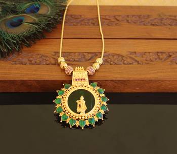 Kerala style gold plated krishna palakka necklace 1