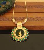 Kerala style gold plated krishna palakka necklace