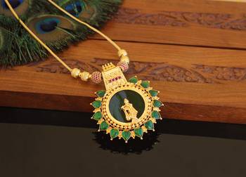 Kerala style gold plated krishna palakka necklace 2