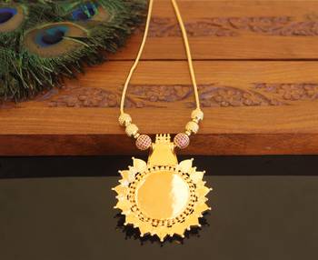 Kerala style gold plated krishna palakka necklace 3