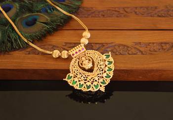Kerala style gold plated palakka temple mango necklace 1