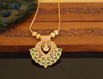 Kerala style gold plated palakka temple mango necklace 2