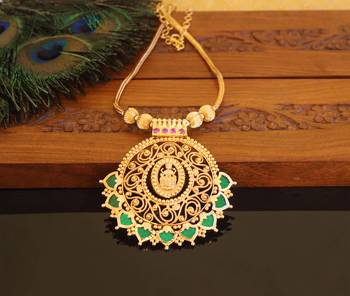 Kerala style gold plated palakka temple necklace 1