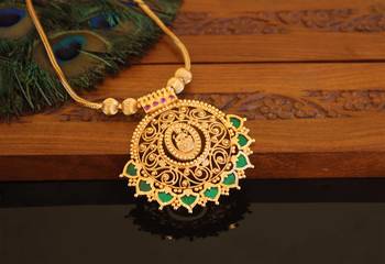 Kerala style gold plated palakka temple necklace 2