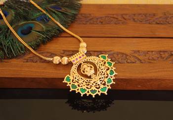 Kerala style gold plated palakka temple necklace 1