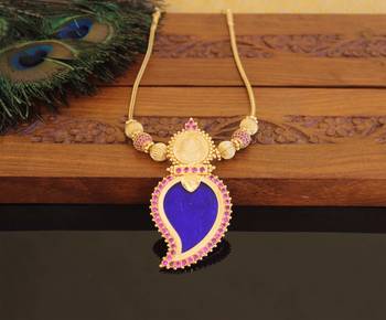 Kerala style gold plated temple mango necklace 1