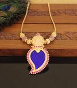 Kerala style gold plated temple mango necklace