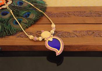 Kerala style gold plated temple mango necklace 2