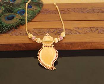 Kerala style gold plated temple mango necklace 3