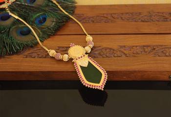 Kerala style gold plated temple nagapadam necklace 1
