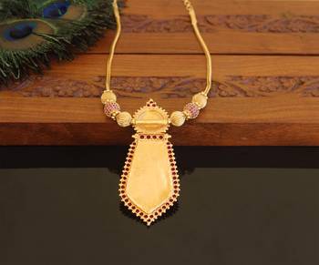 Kerala style gold plated temple nagapadam necklace 3
