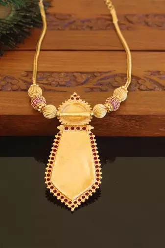 Kerala style gold plated temple nagapadam necklace