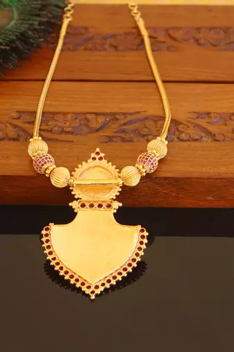 Kerala style gold plated temple necklace