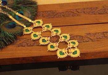 Kerala style gold plated palakka neckace 1