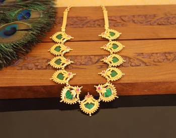 Kerala style gold plated palakka neckace 2