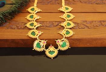 Kerala style gold plated palakka neckace 3