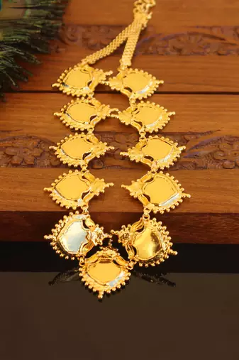 Kerala style gold plated palakka neckace