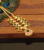 Kerala style gold plated palakka temple necklace