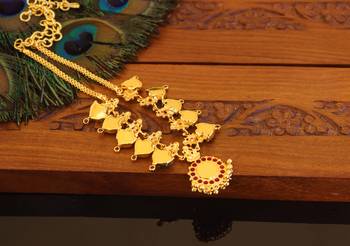 Kerala style gold plated palakka temple necklace 3