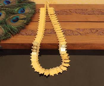 Kerala style gold plated temple coin long necklace 2