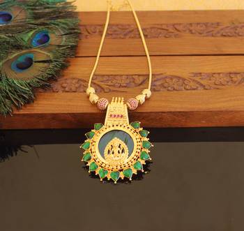 Kerala style gold plated palakka temple necklace 1