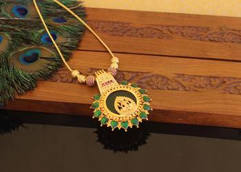 Kerala style gold plated palakka temple necklace 2