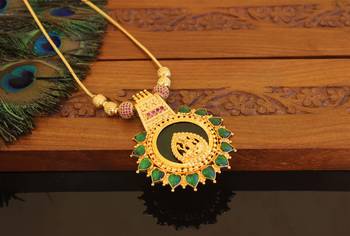 Kerala style gold plated palakka temple necklace 3