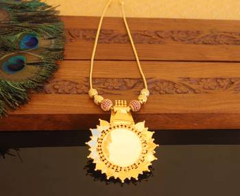 Kerala style gold plated palakka temple necklace 4