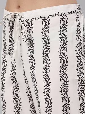 black color printed poly crepe styles kurta trouser with dupatta 5