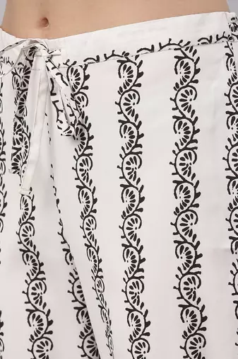 black color printed poly crepe styles kurta trouser with dupatta