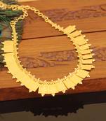 Kerala style gold plated temple coin short necklace