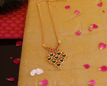 Kerala style gold plated palakka neckace 1