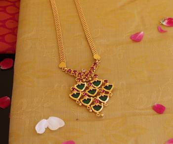 Kerala style gold plated palakka neckace 2