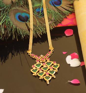 Kerala style gold plated palakka neckace 5